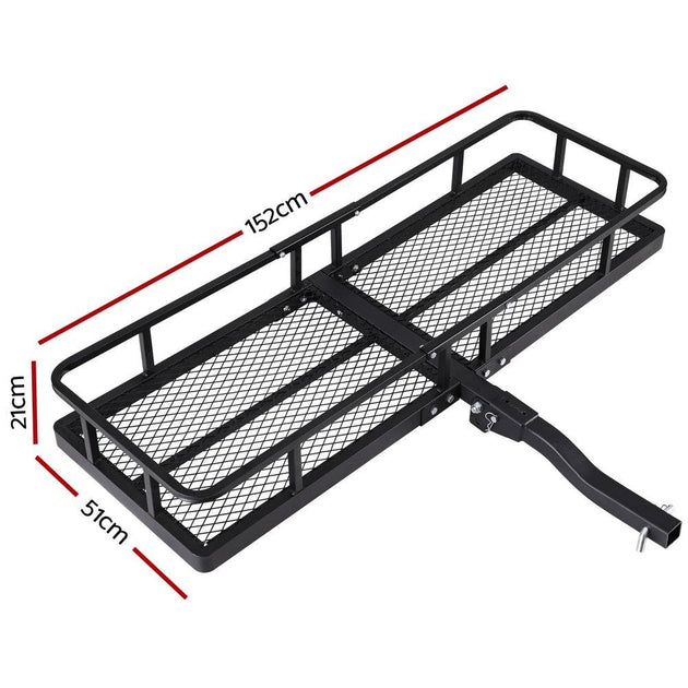Giantz Universal Car Roof Rack Foldable Hitch Basket Cargo Carrier 152cm Black Products On Sale Australia | Auto Accessories > Auto Accessories Others Category
