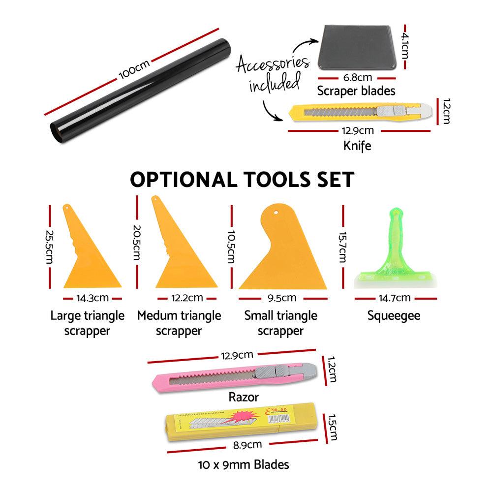 Buy Giantz Window Tint Film Black Roll 15% VLT Home 100cmX30m Tinting tools Kit discounted | Products On Sale Australia