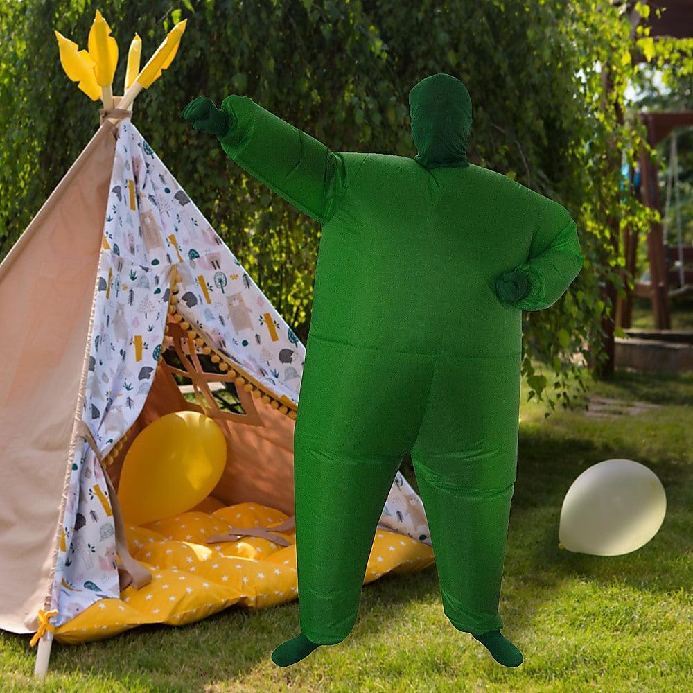 Buy Go Green Inflatable Costume Fancy Dress Suit Fan Operated discounted | Products On Sale Australia