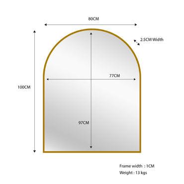 Buy Gold Metal Arch Mirror - Small 80cm x 100cm discounted | Products On Sale Australia