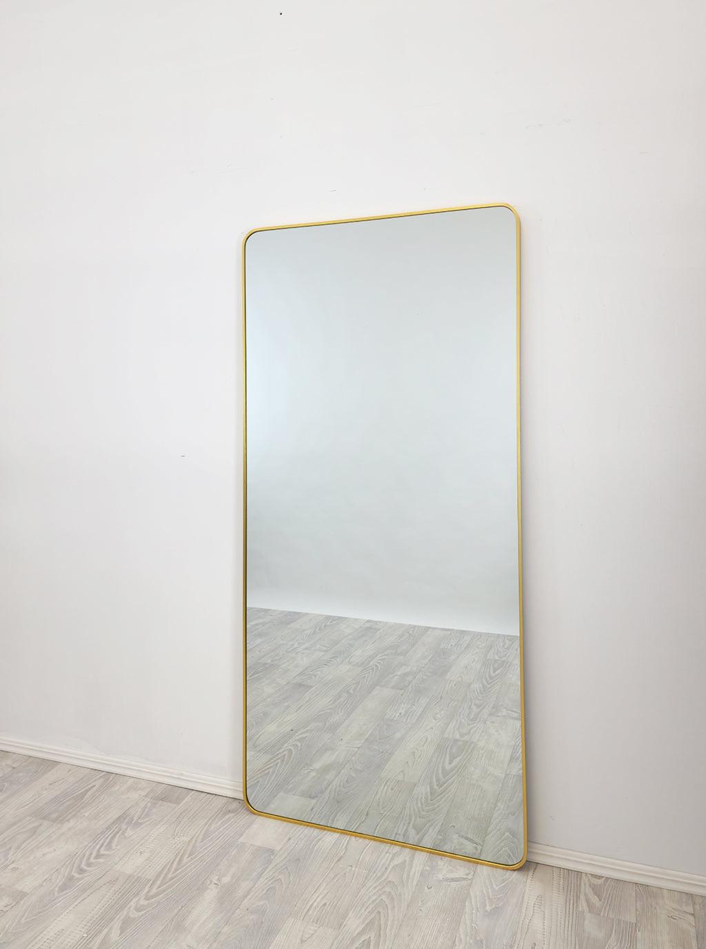 Buy Gold Metal Rectangle Mirror - Medium 80cm x 170cm discounted | Products On Sale Australia