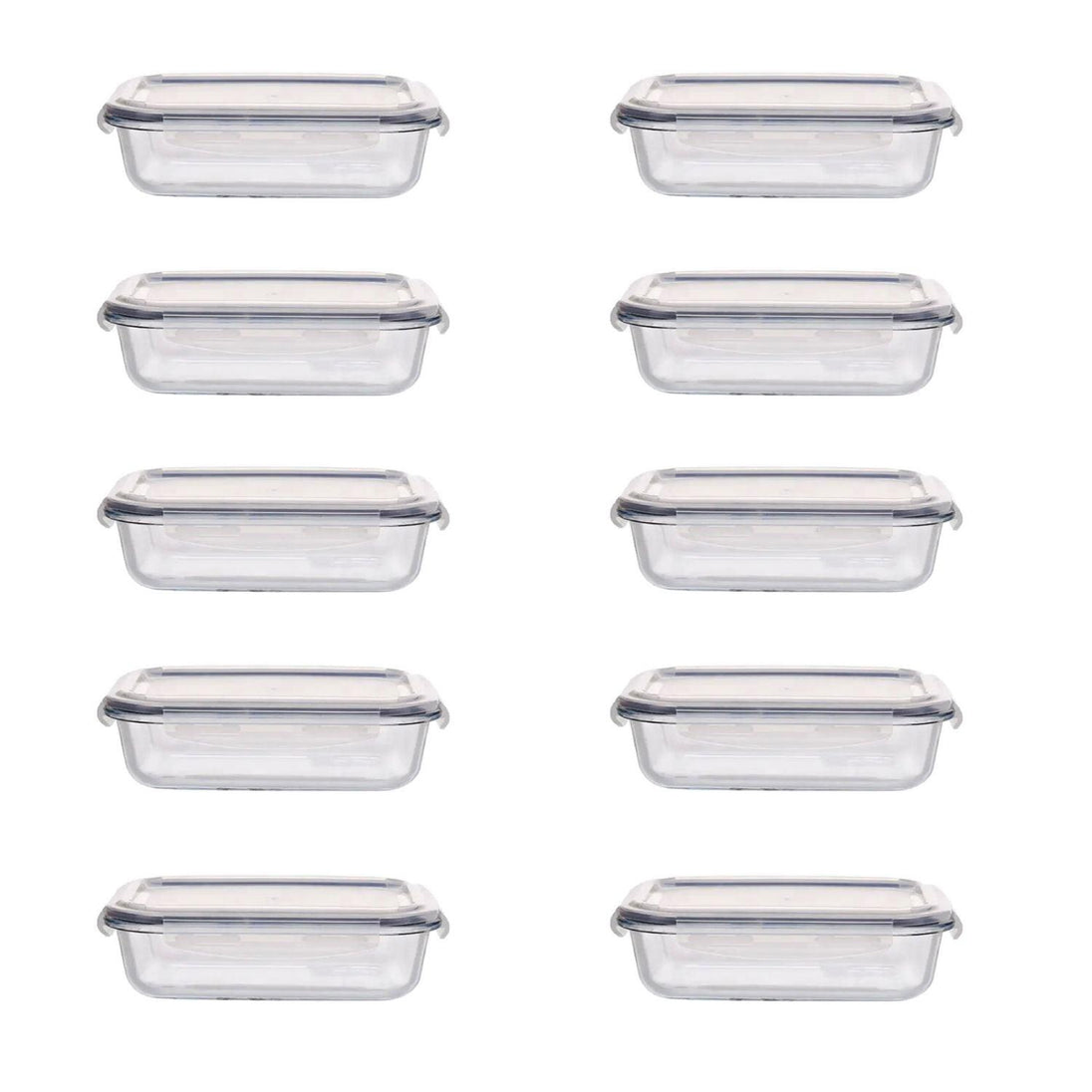 Buy GOMINIMO 10 Pack Rectangular Airtight Food Storage Container Set (Transparent and Black) discounted | Products On Sale Australia