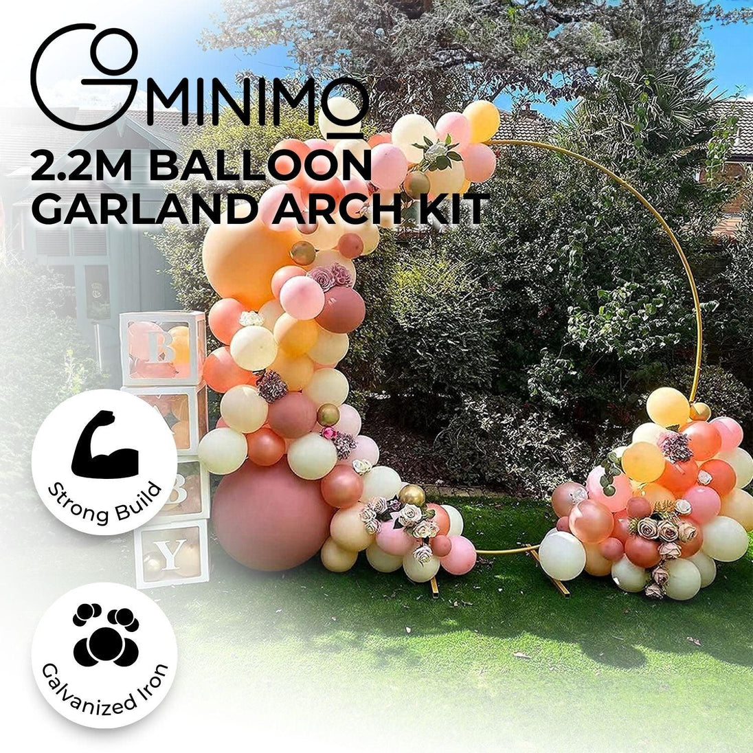 Buy GOMINIMO 2.2 M Round Balloon Arch Kit(Gold) discounted | Products On Sale Australia