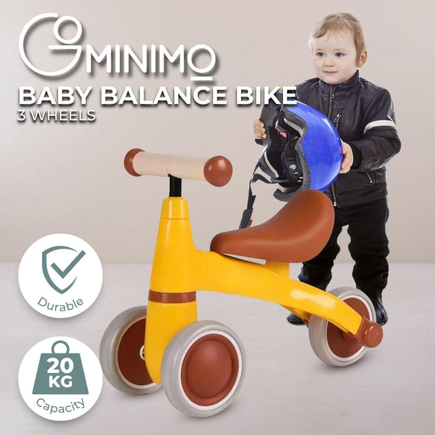 GOMINIMO 3 Wheels Baby Balance Bike (Yellow) GO-BBK-102-JD Products On Sale Australia | Baby & Kids > Ride on Cars, Go-karts & Bikes Category