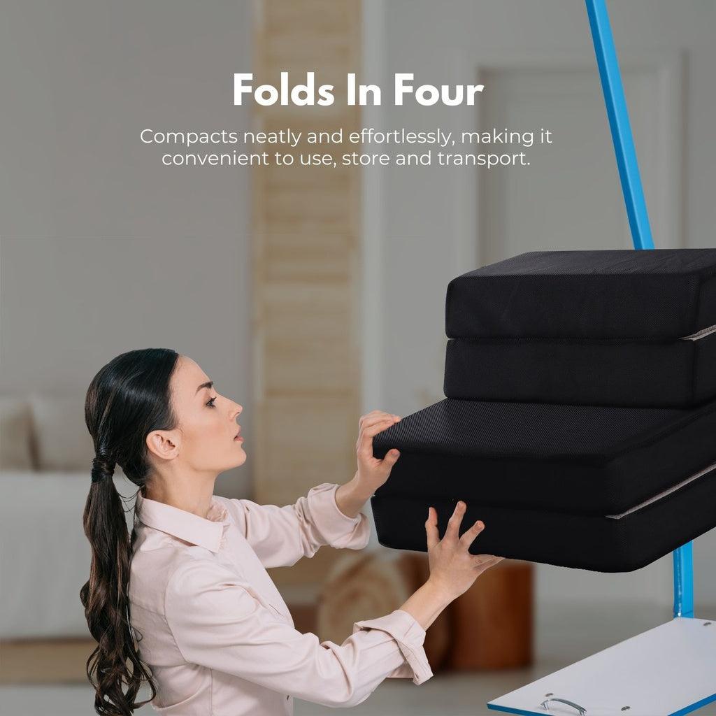 Buy GOMINIMO 4 Fold Folding Mattress Black Air Mesh discounted | Products On Sale Australia