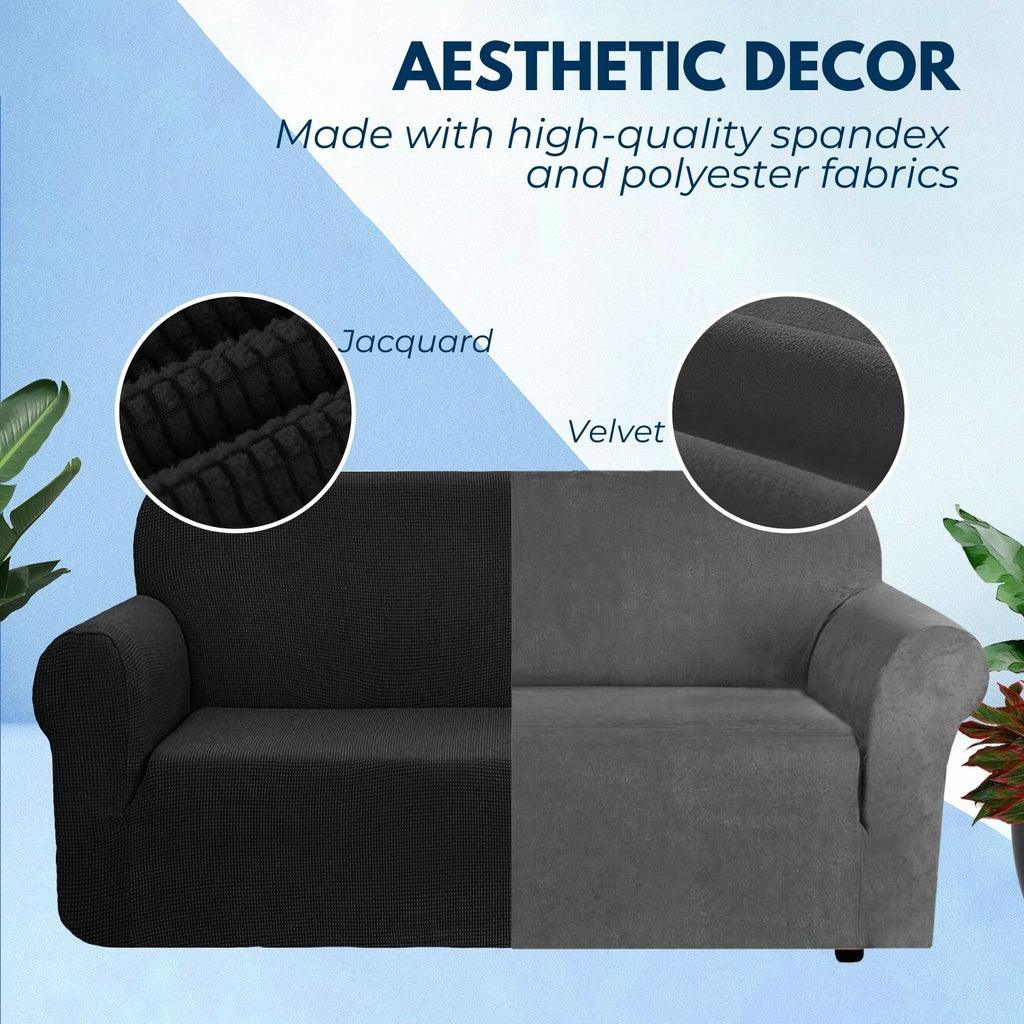 Buy GOMINIMO Polyester Jacquard Sofa Cover 2 Seater (Grey) discounted | Products On Sale Australia