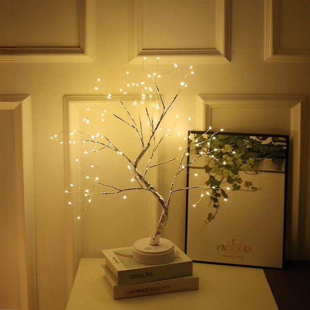 Buy GOMINIMO Wood Desk Lamp- Bonsai Fairy Tree Lights Warm White- discounted | Products On Sale Australia