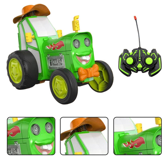 Buy Green 360 Rotating Crazy Jumping Car with Light Music Remote Control RC Stunt Car AU discounted | Products On Sale Australia