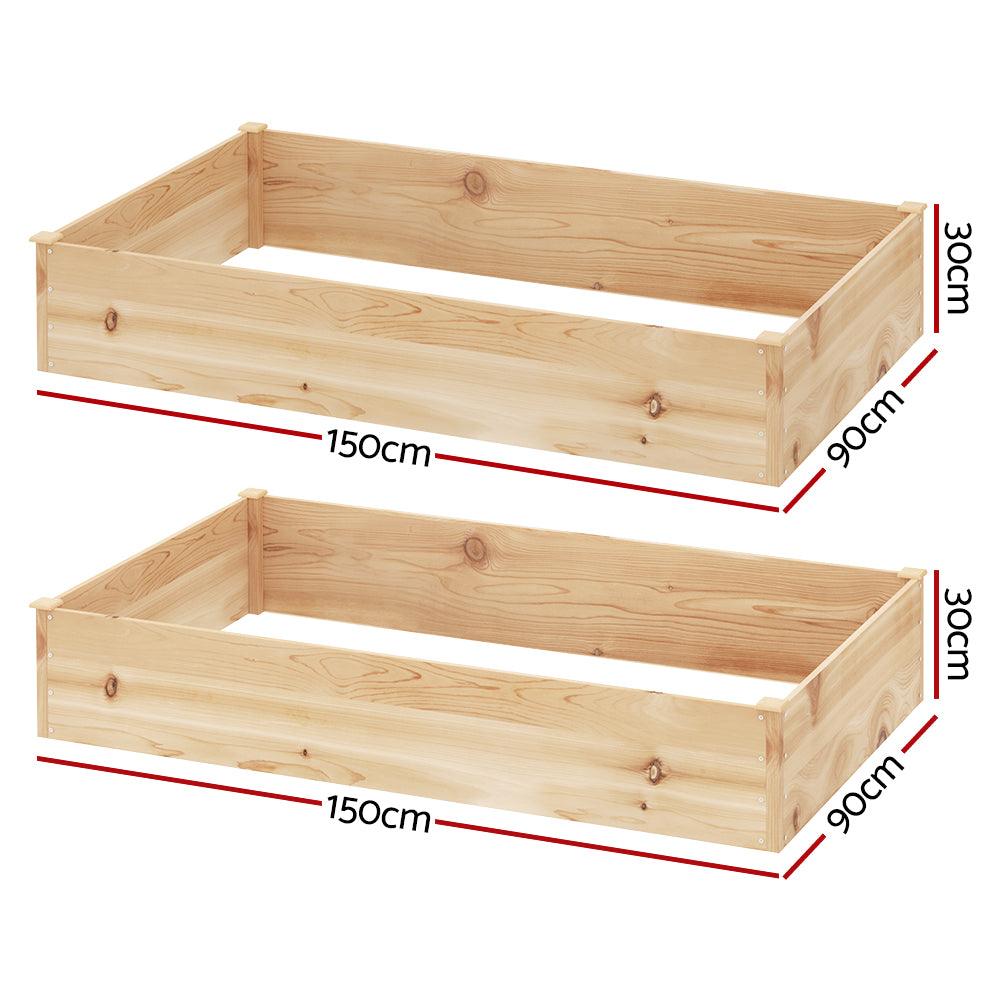 Buy Greenfingers Garden Bed 150x90x30cm Wooden Planter Box Raised Container Growing discounted | Products On Sale Australia