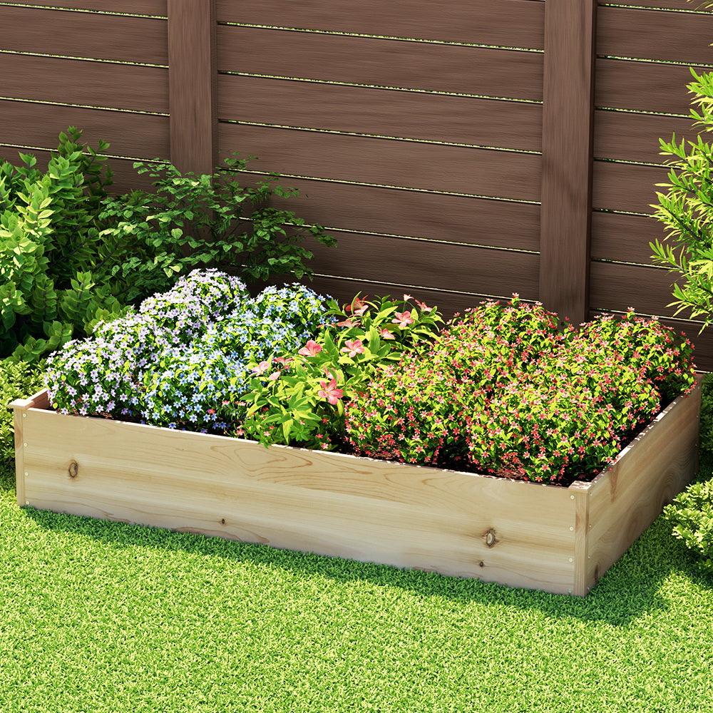 Buy Greenfingers Garden Bed 150x90x30cm Wooden Planter Box Raised Container Growing discounted | Products On Sale Australia