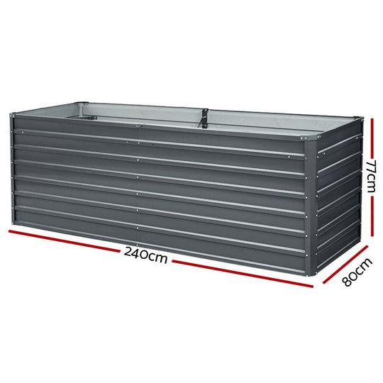 Buy Greenfingers Garden Bed 240x80x77cm Planter Box Raised Container Galvanised Herb discounted | Products On Sale Australia