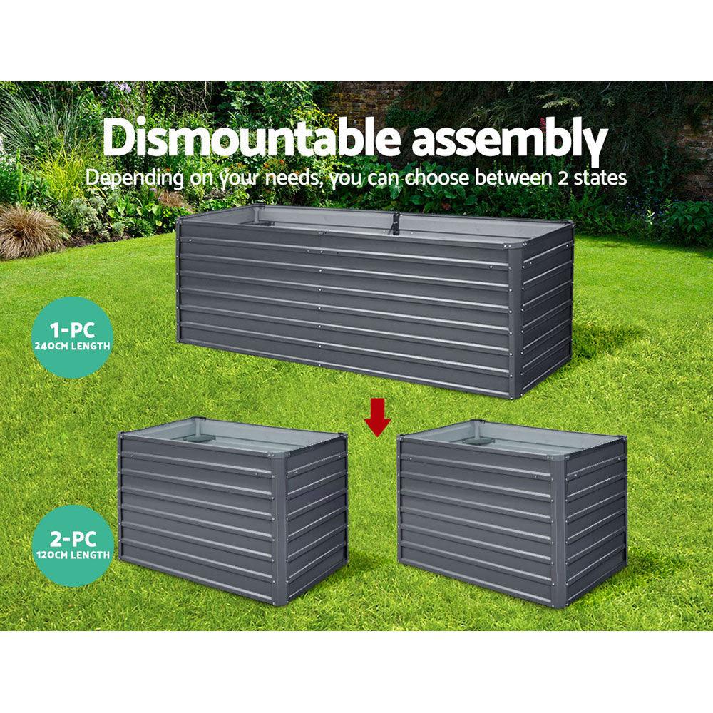 Buy Greenfingers Garden Bed 240x80x77cm Planter Box Raised Container Galvanised Herb discounted | Products On Sale Australia