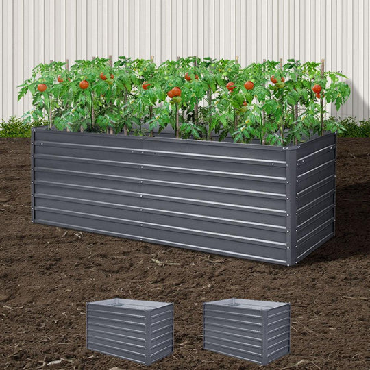 Buy Greenfingers Garden Bed 240x80x77cm Planter Box Raised Container Galvanised Herb discounted | Products On Sale Australia