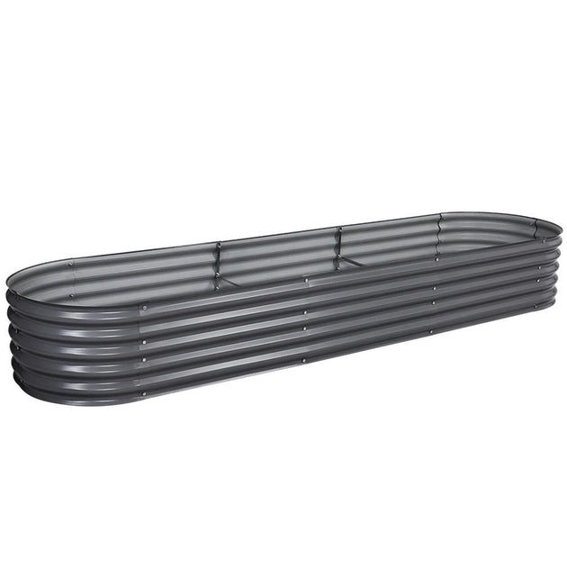 Buy Greenfingers Garden Bed 320X80X42cm Oval Planter Box Raised Container Galvanised discounted | Products On Sale Australia