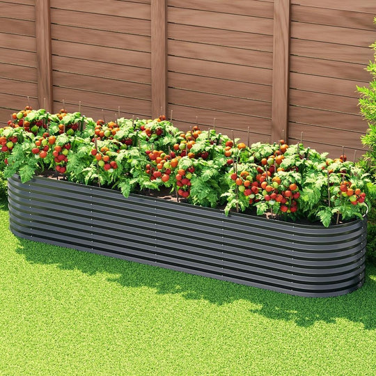 Buy Greenfingers Garden Bed 320X80X56cm Oval Planter Box discounted | Products On Sale Australia