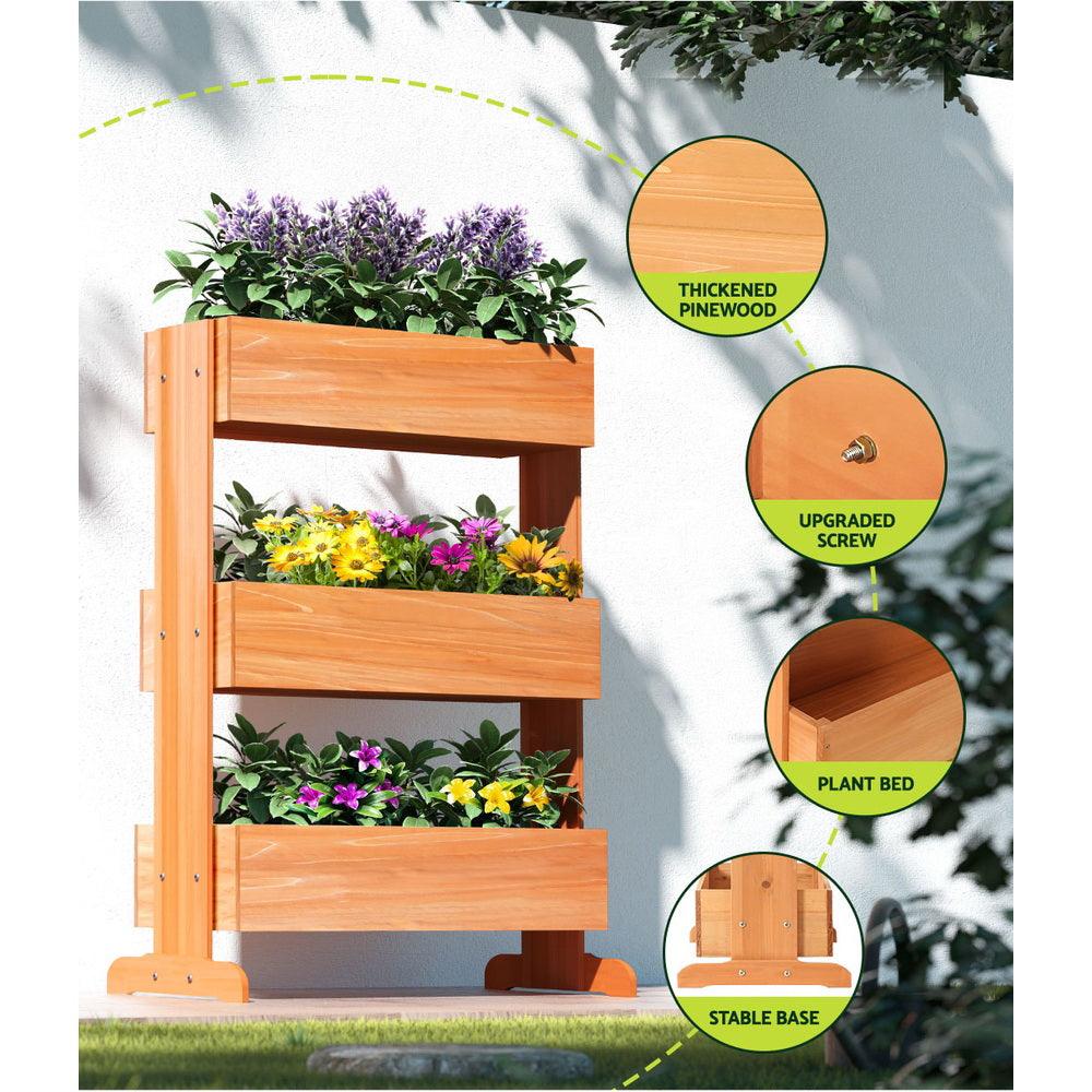 Buy Greenfingers Garden Bed Elevated 69x39x106cm Wooden Planter Box Container Herb discounted | Products On Sale Australia