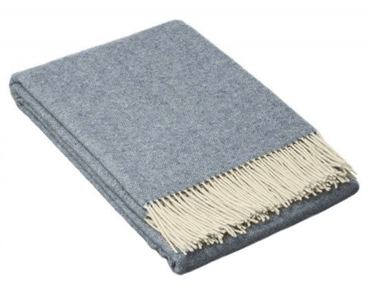 Buy Hampton Throw - Merino Wool Blend - Blue discounted | Products On Sale Australia