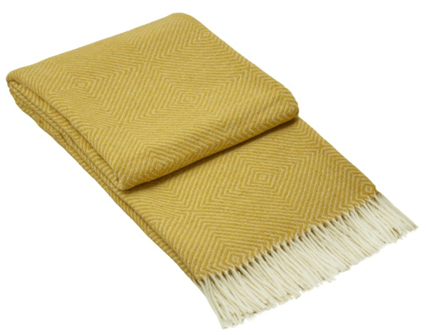 Buy Hampton Throw - Merino Wool Blend - Mustard discounted | Products On Sale Australia