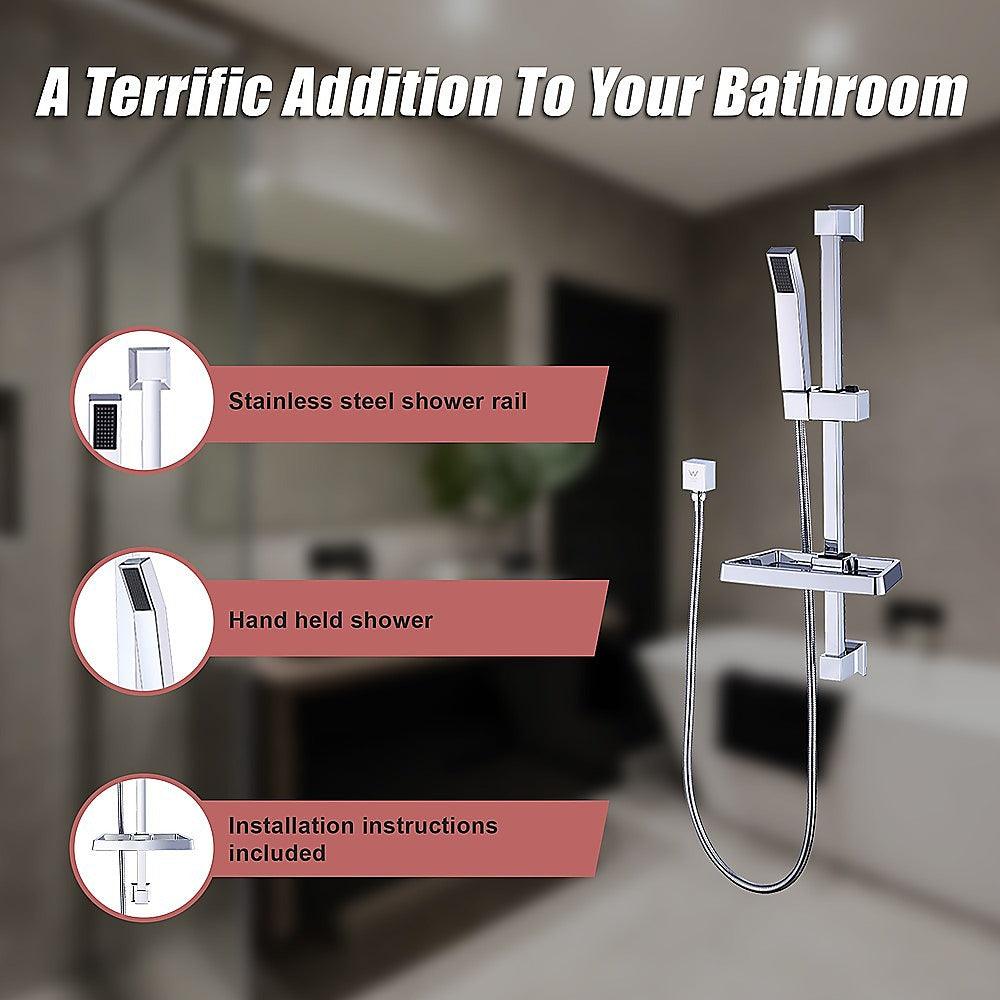 Buy Hand Held Shower Rail Soap Dish Bathroom Set discounted | Products On Sale Australia