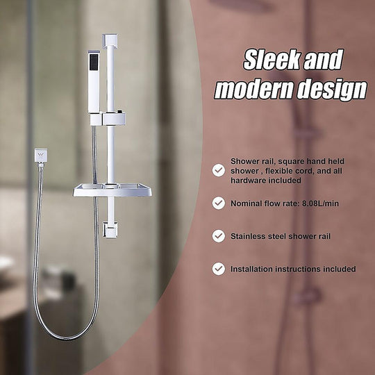 Buy Hand Held Shower Rail Soap Dish Bathroom Set discounted | Products On Sale Australia