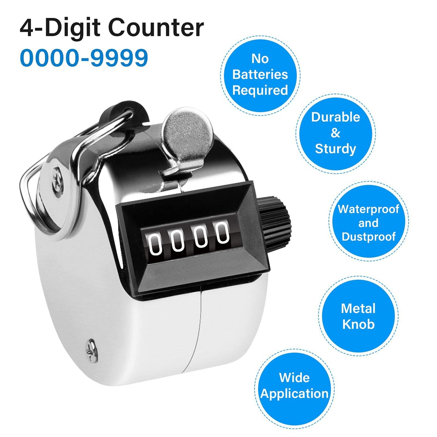 Buy Hand Tally Counter 4-Digit Lap Counters Clicker Pitch for Counting Knitting Coaching discounted | Products On Sale Australia