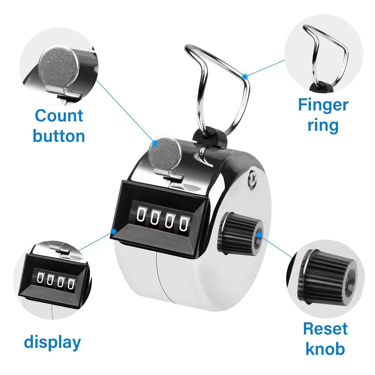 Buy Hand Tally Counter 4-Digit Lap Counters Clicker Pitch for Counting Knitting Coaching discounted | Products On Sale Australia