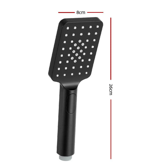 Buy Handheld Shower Head 3.1'' High Pressure 3 Spray Modes Square Black discounted | Products On Sale Australia