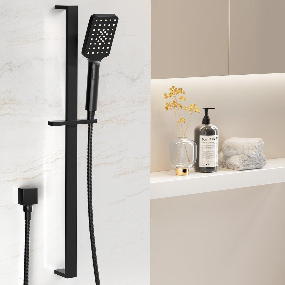 Buy Handheld Shower Head Set 3.1'' High Pressure Black discounted | Products On Sale Australia