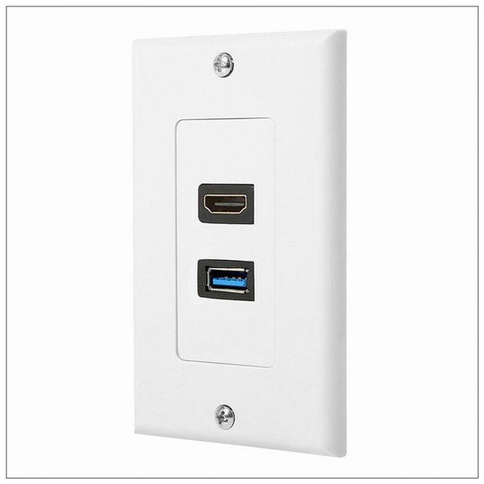 Buy HDMI USB 3.0 Audio Stereo Pass Through Component Composite Wall Plate Panel discounted | Products On Sale Australia