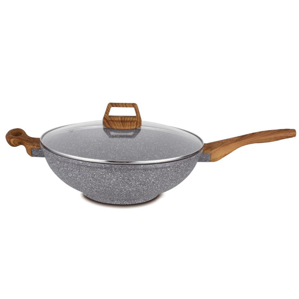 Buy Hello Kitchen Non-stick Marble Wok 28cm/32cm - 32cm discounted | Products On Sale Australia