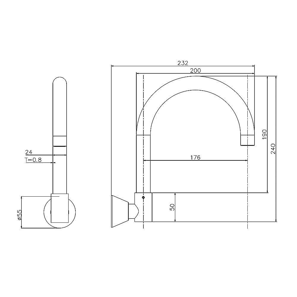 Buy High Reach Swivel Wall Kitchen Laundry Bath Basin Spout discounted | Products On Sale Australia