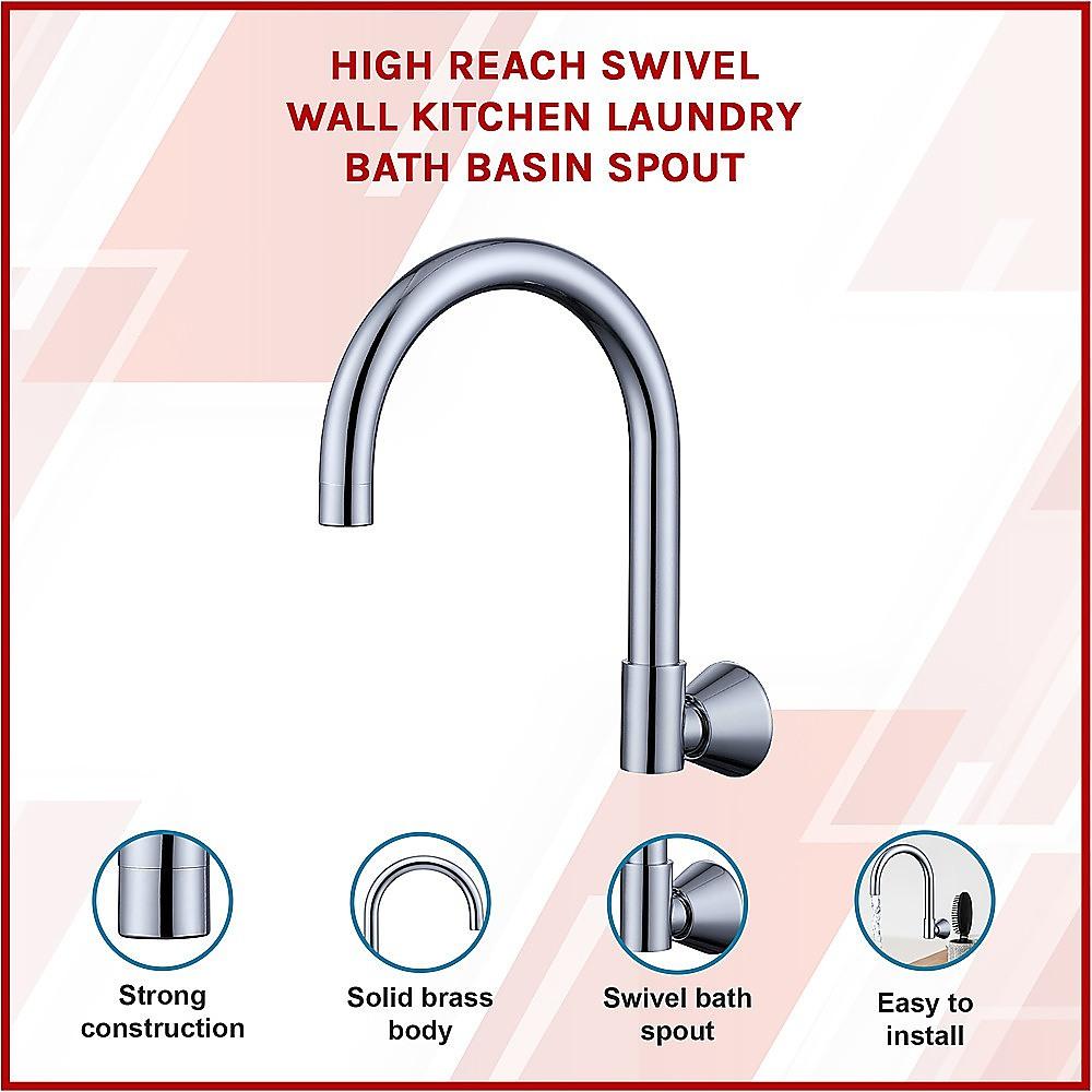 Buy High Reach Swivel Wall Kitchen Laundry Bath Basin Spout discounted | Products On Sale Australia