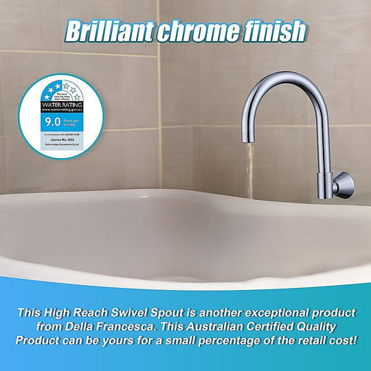 Buy High Reach Swivel Wall Kitchen Laundry Bath Basin Spout discounted | Products On Sale Australia