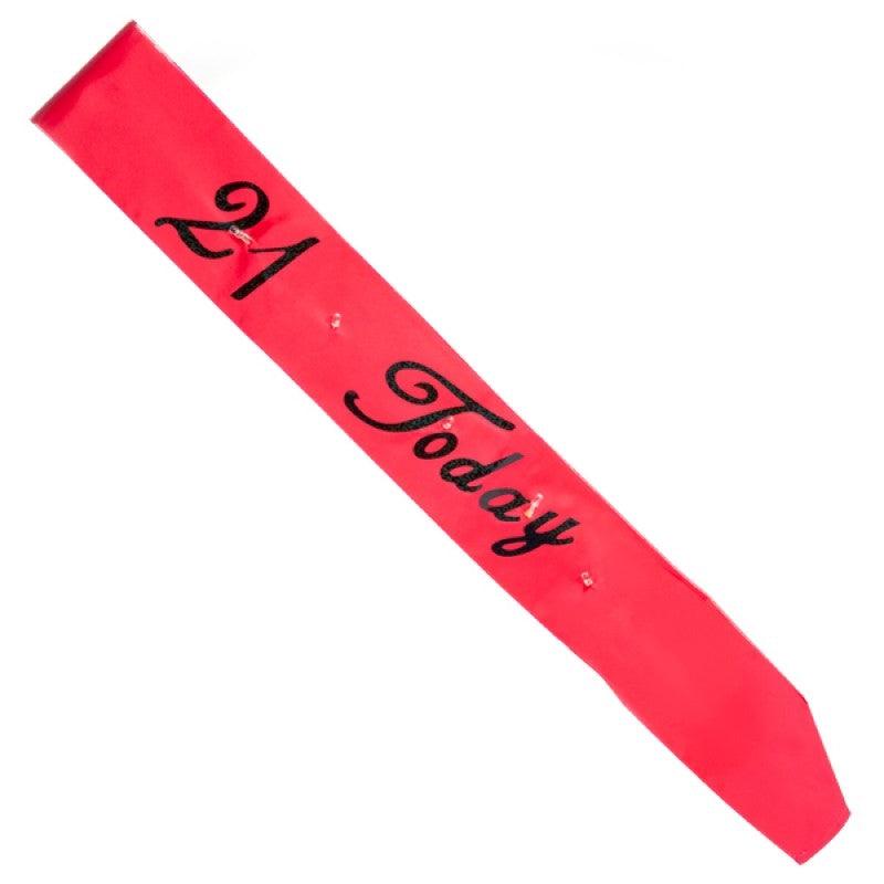 Buy Hot Pink 21 Today Flashing Sash discounted | Products On Sale Australia