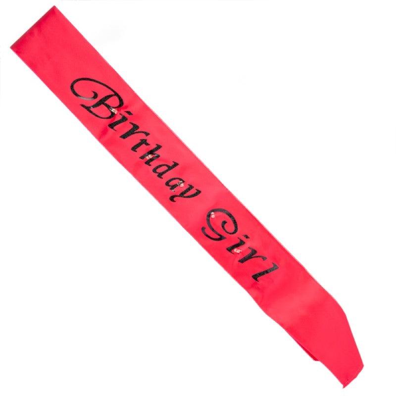 Buy Hot Pink Birthday Girl Flashing Sash discounted | Products On Sale Australia