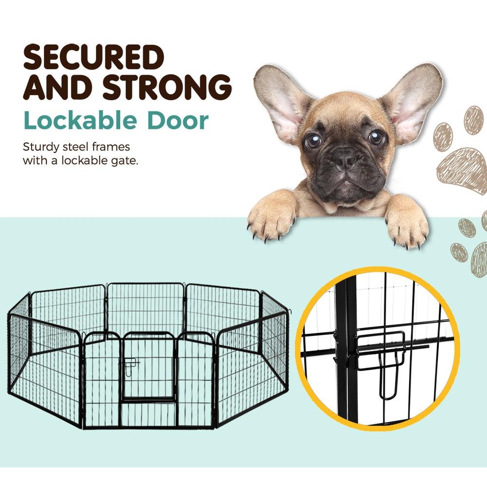 Buy i.Pet 24" 8 Panel Dog Playpen Pet Exercise Cage Enclosure Fence Play Pen discounted | Products On Sale Australia