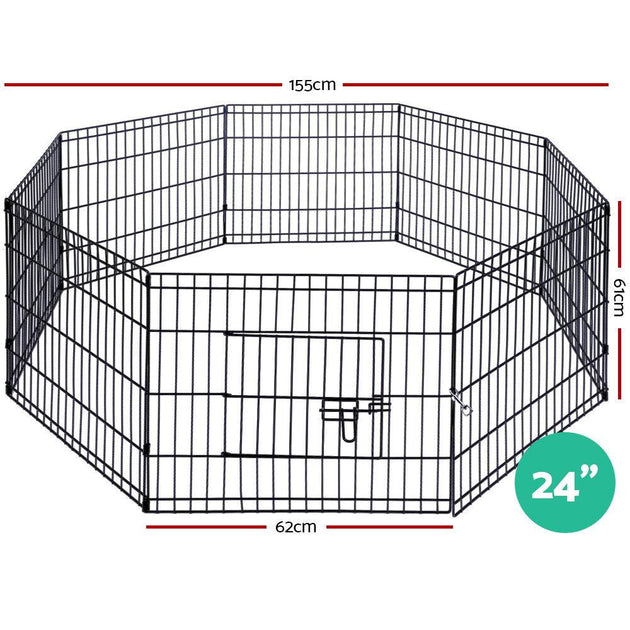 Buy i.Pet 24" 8 Panel Dog Playpen Pet Fence Exercise Cage Enclosure Play Pen discounted | Products On Sale Australia