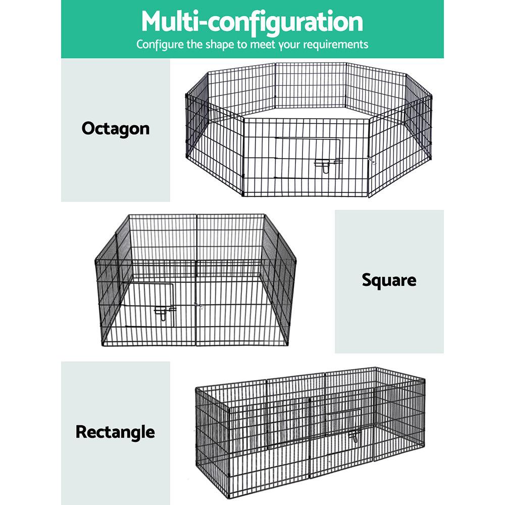 Buy i.Pet 2x24" 8 Panel Dog Playpen Pet Fence Exercise Cage Enclosure Play Pen discounted | Products On Sale Australia