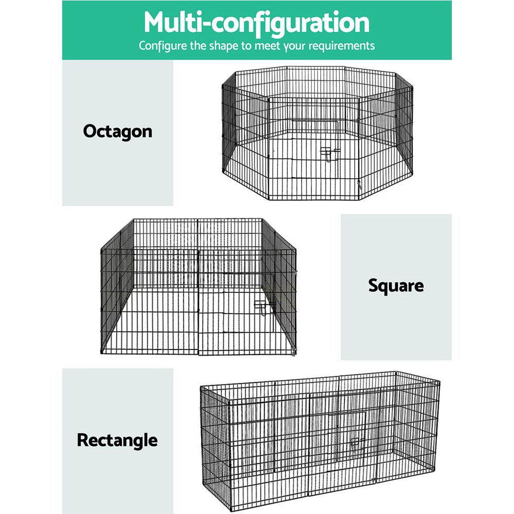 Buy i.Pet 2x30" 8 Panel Dog Playpen Pet Fence Exercise Cage Enclosure Play Pen discounted | Products On Sale Australia