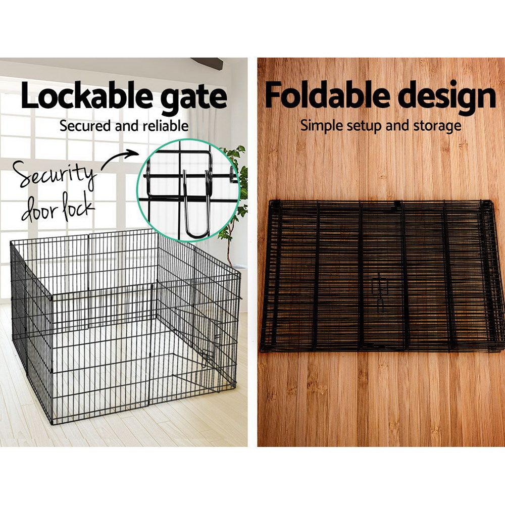 Buy i.Pet 2x30" 8 Panel Dog Playpen Pet Fence Exercise Cage Enclosure Play Pen discounted | Products On Sale Australia