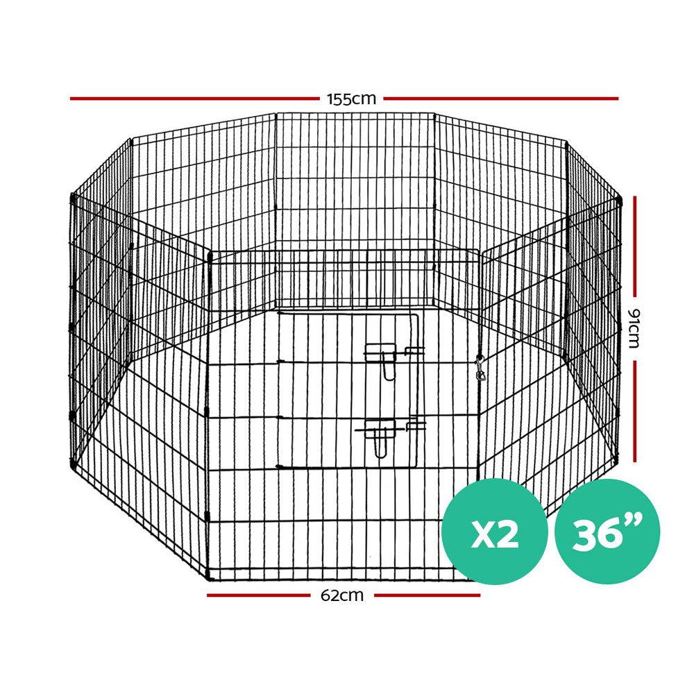 Buy i.Pet 2x36" 8 Panel Dog Playpen Pet Fence Exercise Cage Enclosure Play Pen discounted | Products On Sale Australia