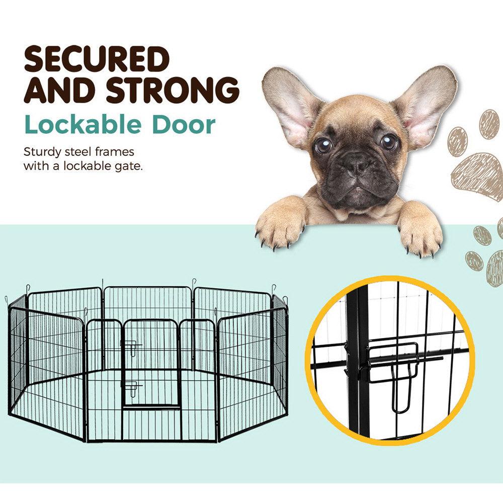 Buy i.Pet 32" 8 Panel Dog Playpen Pet Exercise Cage Enclosure Fence Play Pen discounted | Products On Sale Australia