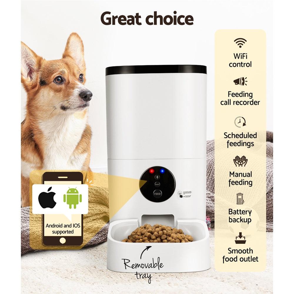 Buy i.Pet Automatic Pet Feeder 6L Wifi Auto Dog Cat Smart Food Dispenser Timer discounted | Products On Sale Australia