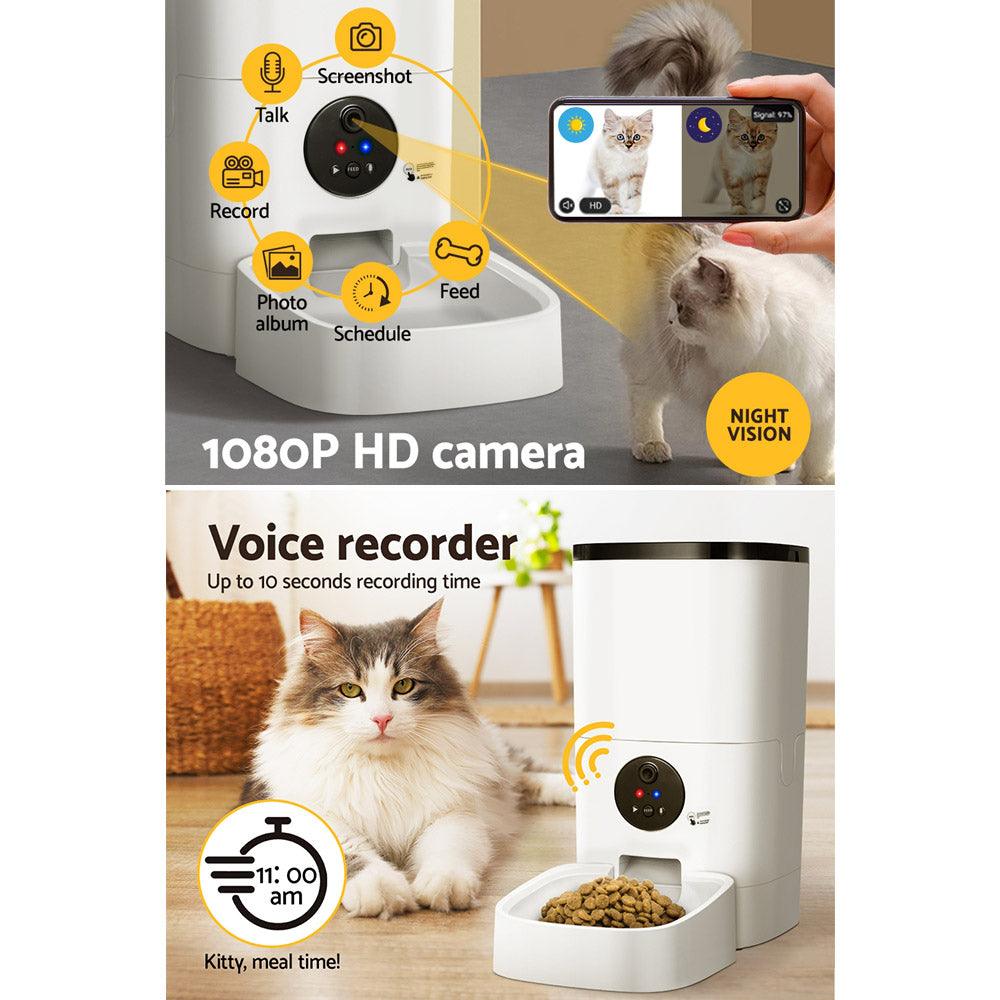 Buy i.Pet Automatic Pet Feeder 6L Wifi Camera Dog Cat Smart Food Dispenser Timer discounted | Products On Sale Australia