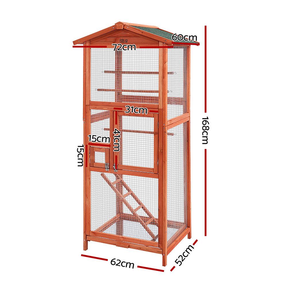 Buy i.Pet Bird Cage 72cm x 60cm x 168cm Pet Cages Large Aviary Parrot Carrier Travel Canary Wooden XL discounted | Products On Sale Australia