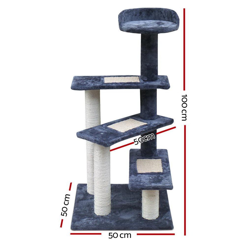 Buy i.Pet Cat Tree 100cm Scratching Post Scratcher Tower Wood Condo House Trees Bed discounted | Products On Sale Australia