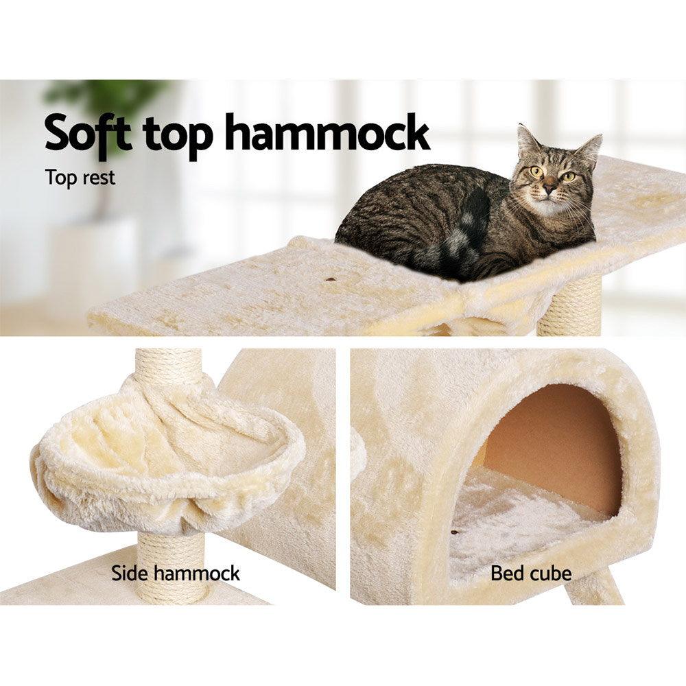 Buy i.Pet Cat Tree 100cm Tower Scratching Post Scratcher Condo House Trees Bed Beige discounted | Products On Sale Australia