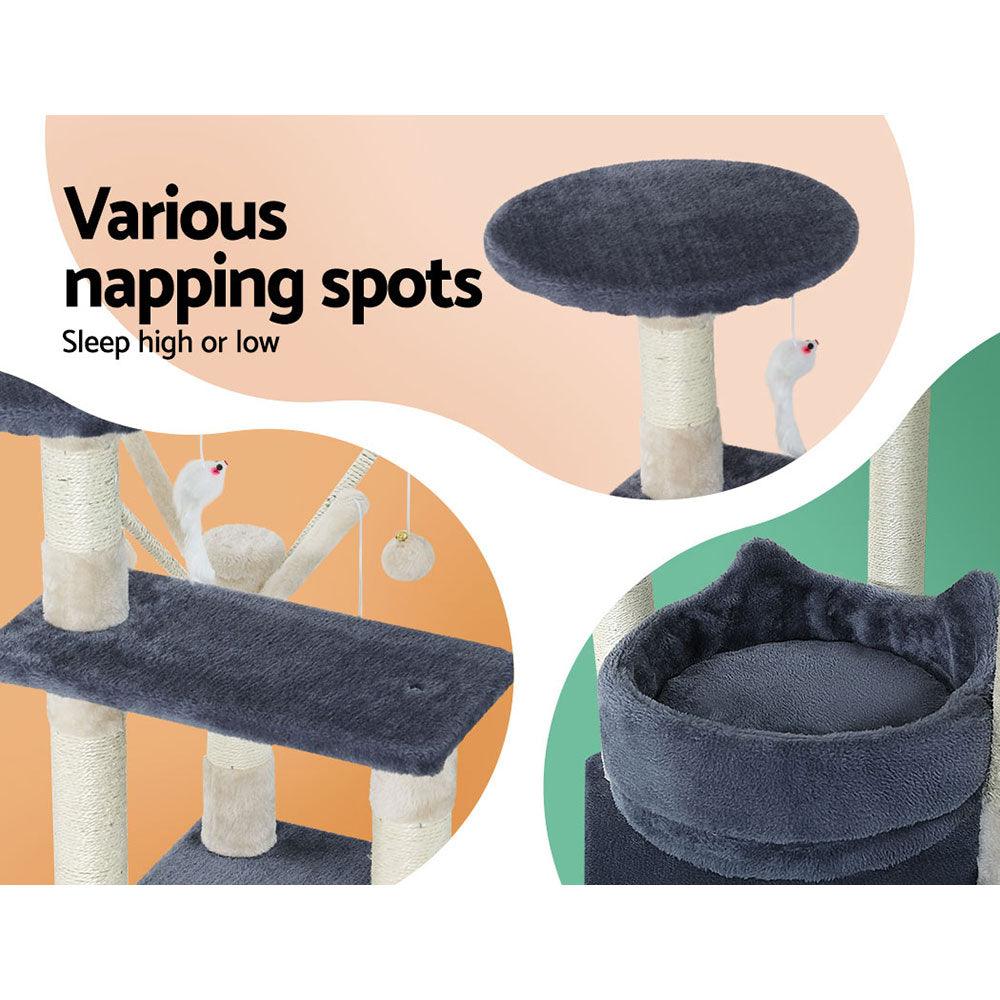 Buy i.Pet Cat Tree 110cm Tower Scratching Post Scratcher Wood Condo House Bed Toys discounted | Products On Sale Australia