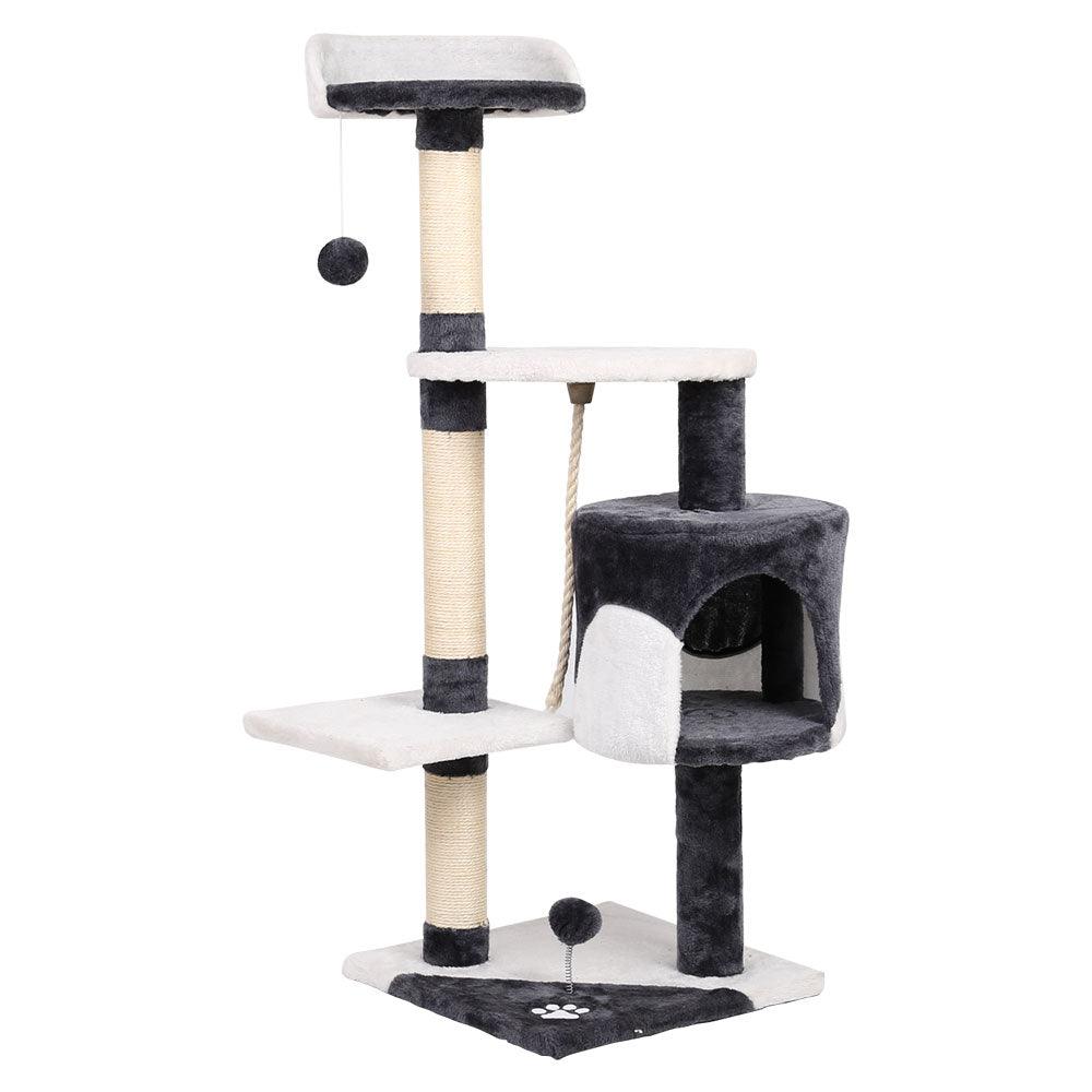 Buy i.Pet Cat Tree 112cm Tower Scratching Post Scratcher Wood Condo House Furniture discounted | Products On Sale Australia