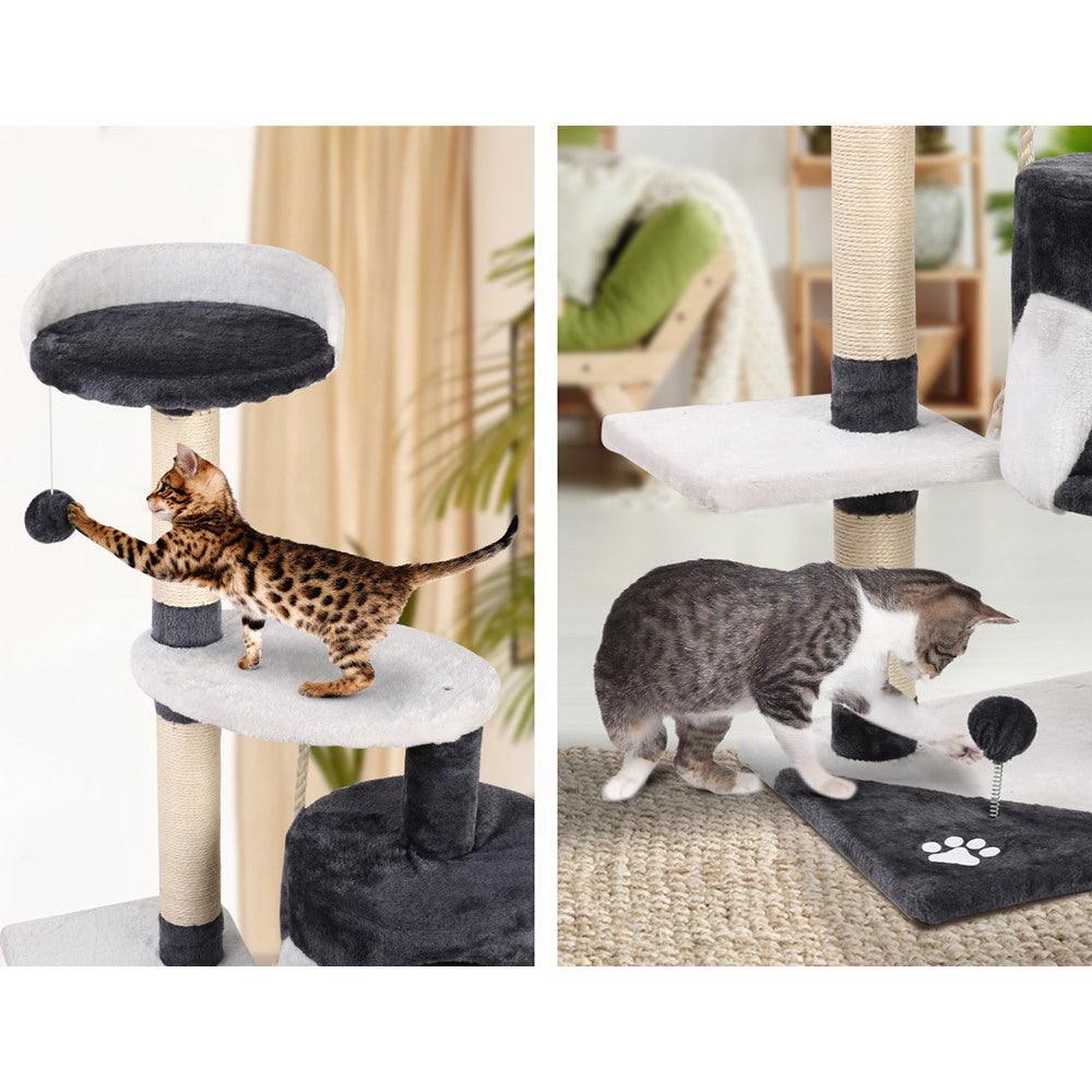 Buy i.Pet Cat Tree 112cm Tower Scratching Post Scratcher Wood Condo House Furniture discounted | Products On Sale Australia